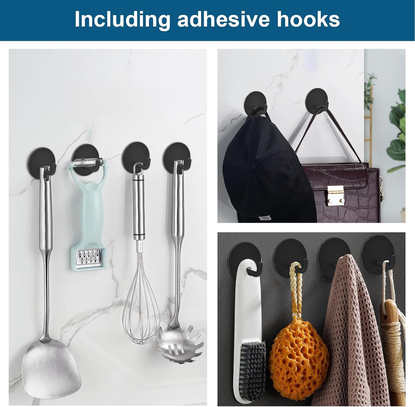 Diesisa Razor Holder 304 Stainless Steel for Shower + Adhesive Sticky 