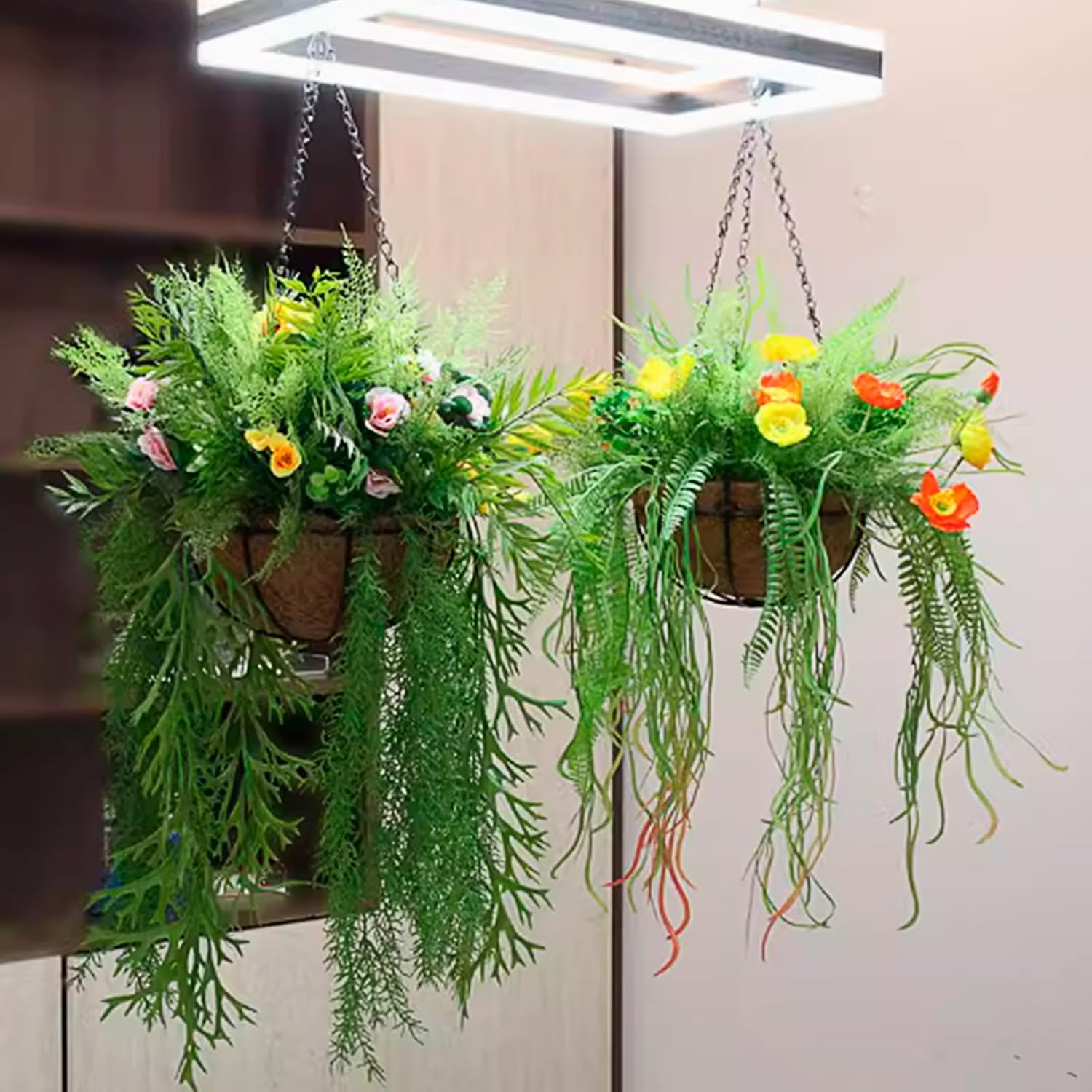 Siutaga 3 Pieces 15.7 inch Black Hanging Basket Chain with Hooks Flowe