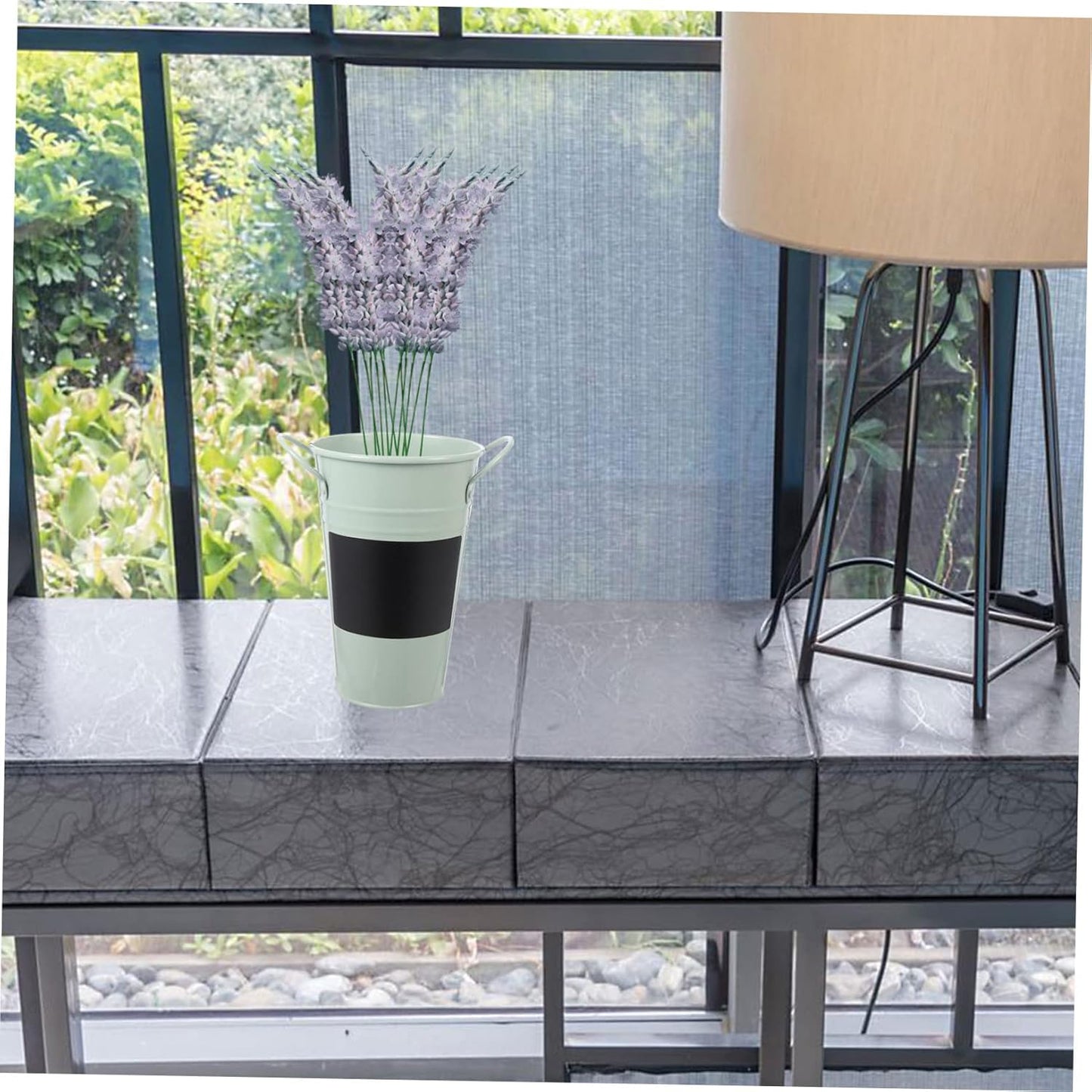 PRETYZOOM Iron Flower Bucket Vase Multi-Function Home Decor Mini Plant