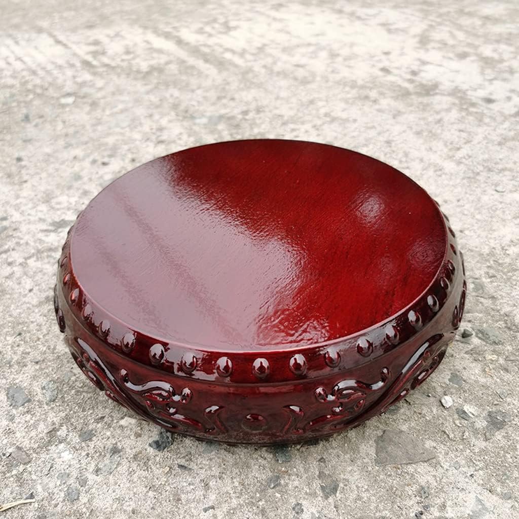 Vase Stand Indoor Vase Base Wood Carving Round Base Wood Carving Stone Flower Pot Base Retro Family Living Room Garden Plant Bracket Decoration Bonsai Display ?Base (Size : A)