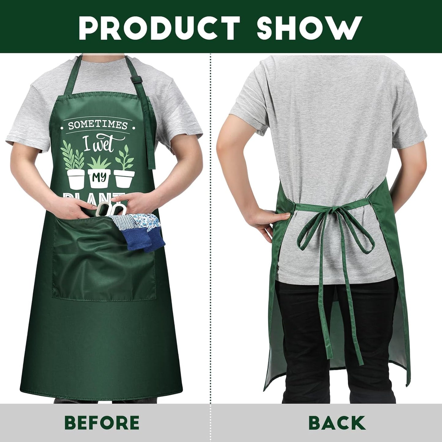 3 Pcs Funny Gardening Aprons for Women Waterproof Garden Apron with Pockets Floral Aprons for Gardener Plant Lover Gifts for Mom Grandma Wife Mother's Day Birthday Housewarming