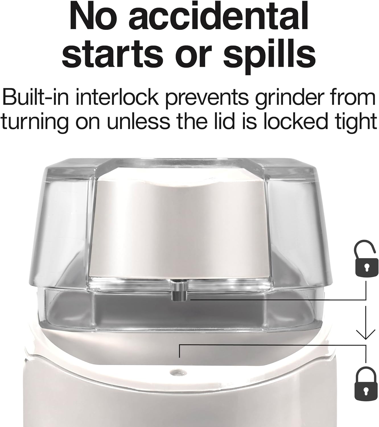 Proctor Silex Electric Coffee Grinder for Beans, Spices and More, Stainless Steel Blades, 12 Cups, White