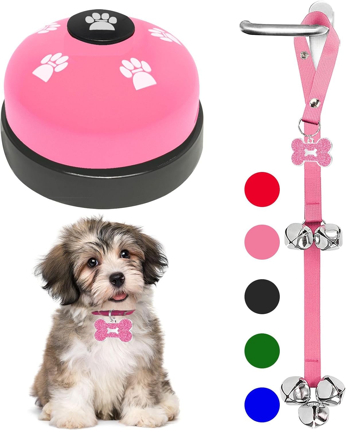 2 Pack Dog Door Bells Dog Doorbell to go Outside Puppy Train Bell for 