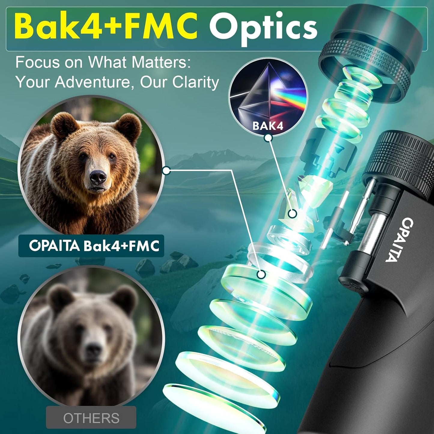 15x52 High Powered Binoculars for Adults - OPAITA HD Professional Bird Watching Binoculars with BAK4 Prism & FMC Lensfor Hunting, Stargazing, Travel, Sports - Birthday Gifts for Men