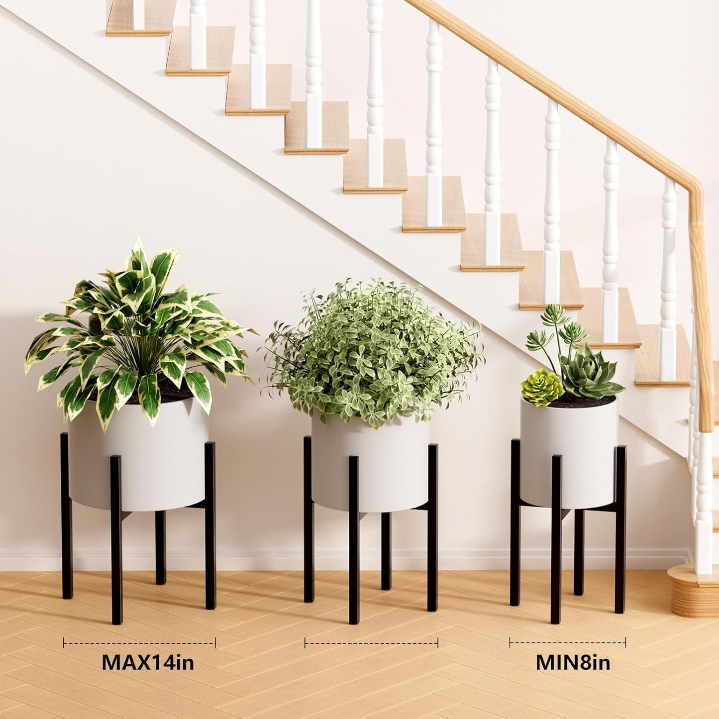 Urban Deco Adjustable Metal Plant Stand Outdoor & Indoor Planter With 