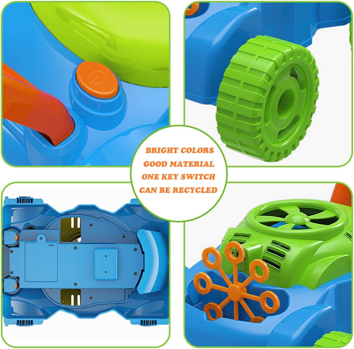 Lydaz Bubble Lawn Mower for Toddlers 1-3, Kids Bubble Machine for 1-Ye