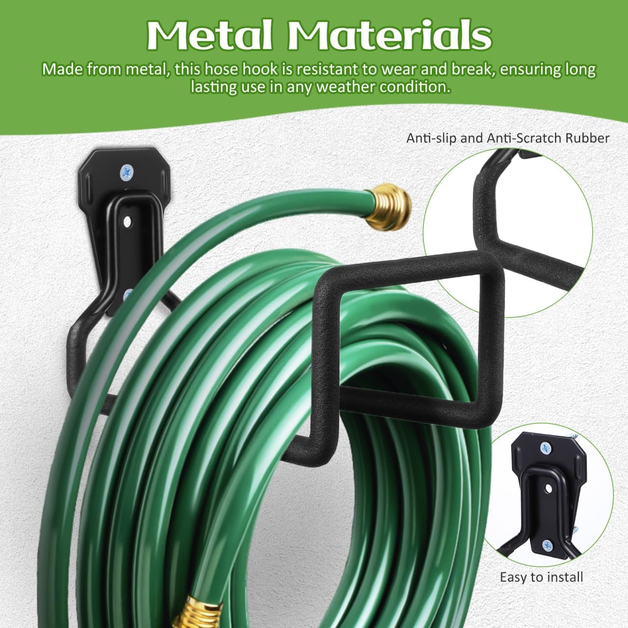 Kisangel Heavy Duty Garage Hooks 2 Pack Wall Mount Tool Hangers for Ga