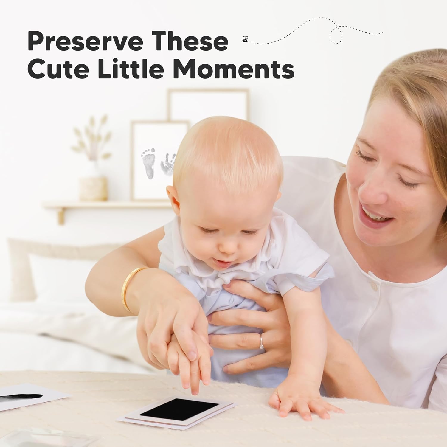 4-Pack Inkless Baby Hand and Footprint Kit - Mess Free Ink Pad for New