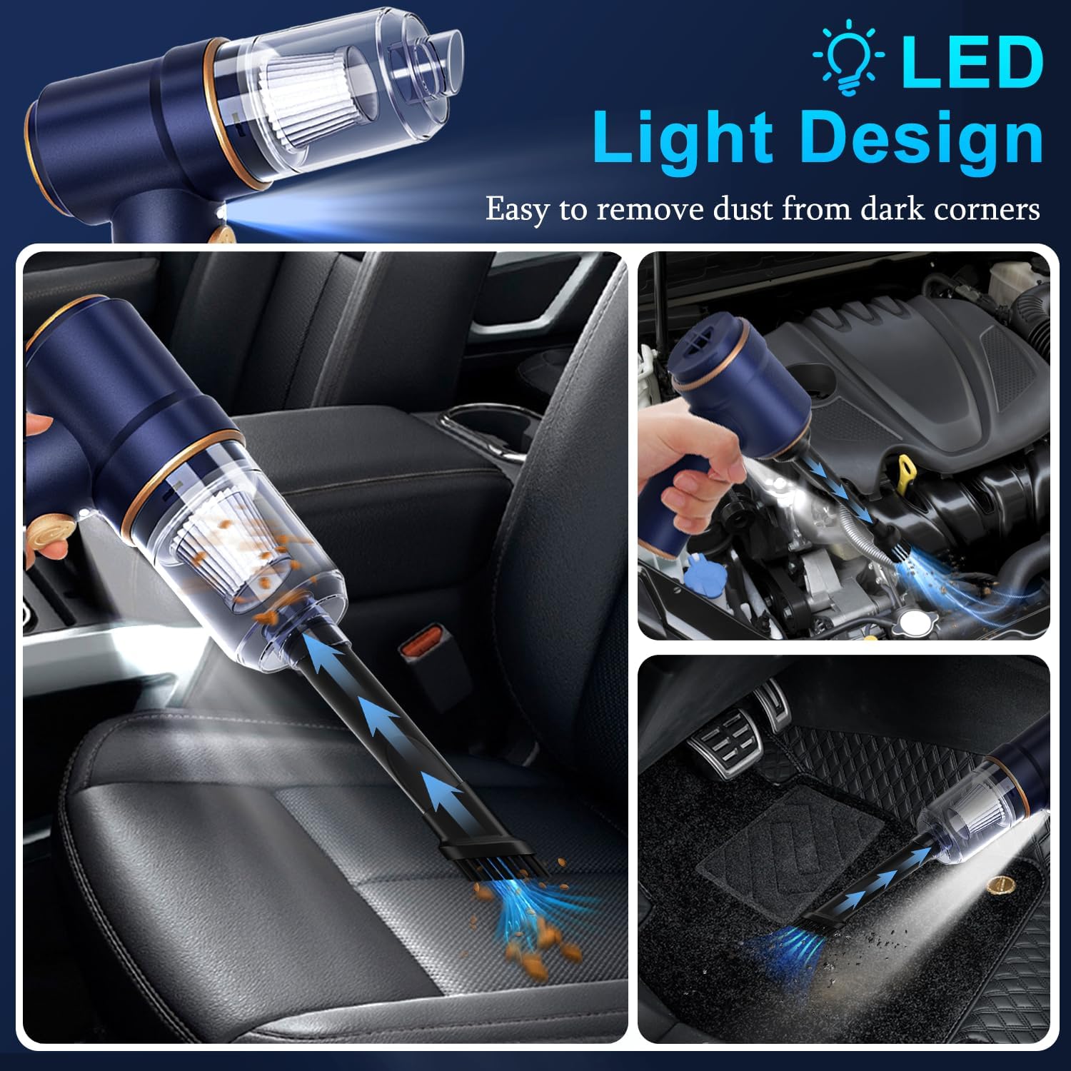 KMM Handheld Car Vacuum Cleaner, 9000Pa Vacuum Cleaner and Air Duster,