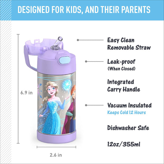 THERMOS FUNTAINER Water Bottle with Straw - 12 Ounce - Kids Stainless 