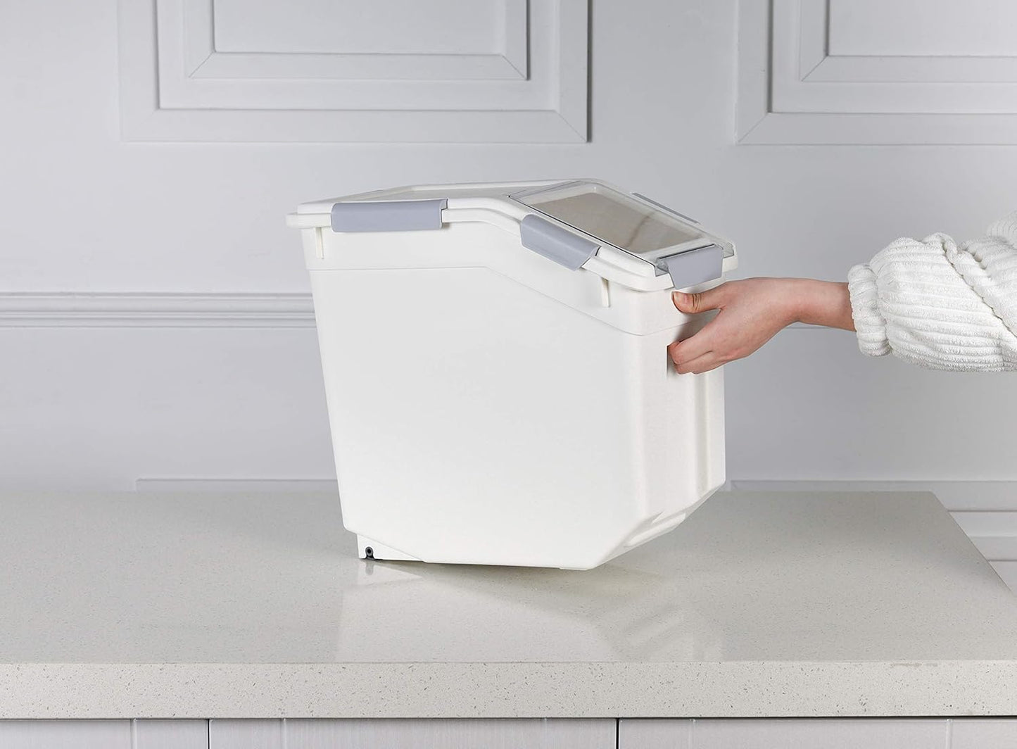 EonTone [2-Pack] 30 lbs Rice Storage Container, 15L Airtight Food Bin 