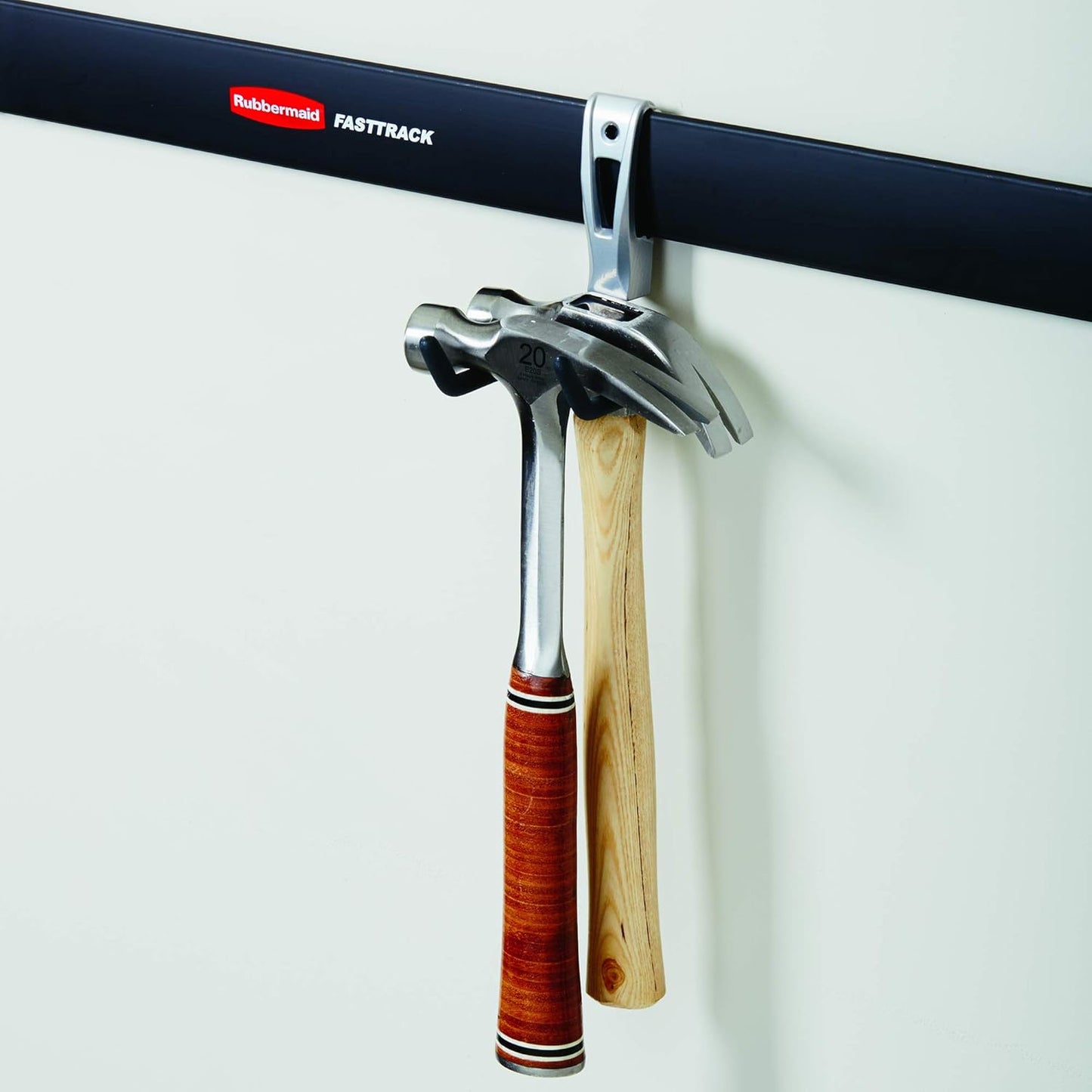 Rubbermaid Fasttrack Wall Mounted Garage Storage Utility Multi Hook for Tools, Chairs, Hose, Equipment, and Other Items, Supports 25 Lbs Each (6 Pack)