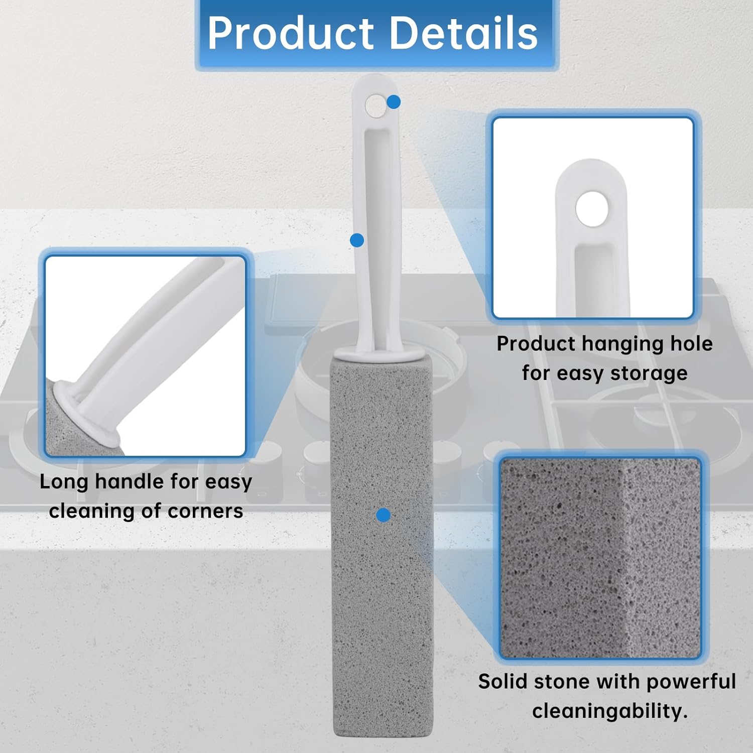 Cleaning Pumice Stone for Stove Grates - 2 Pack to Remove Water Rings 