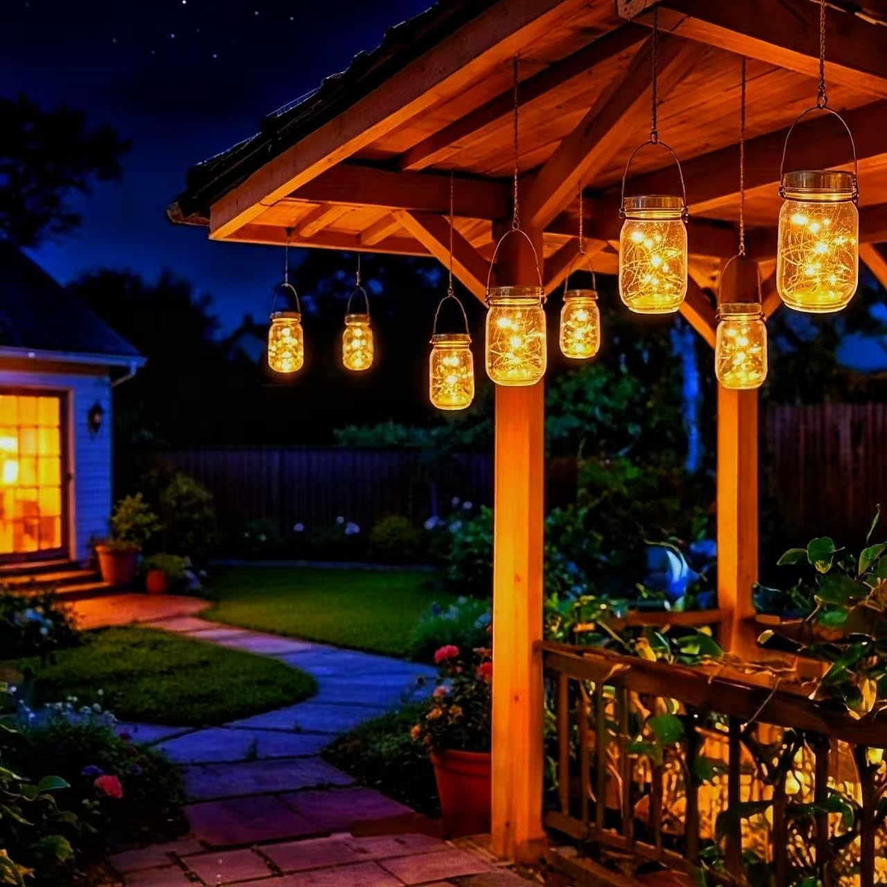 Cooo 12 Pack Gifts for Him Her Solar Lanterns Outdoor Waterproof Upgraded Crystal Glass Solar Mason Jar Lights 30 LED 215% Larger SolarPanel（Just a Little More,Get Double The Delight-Warm White）