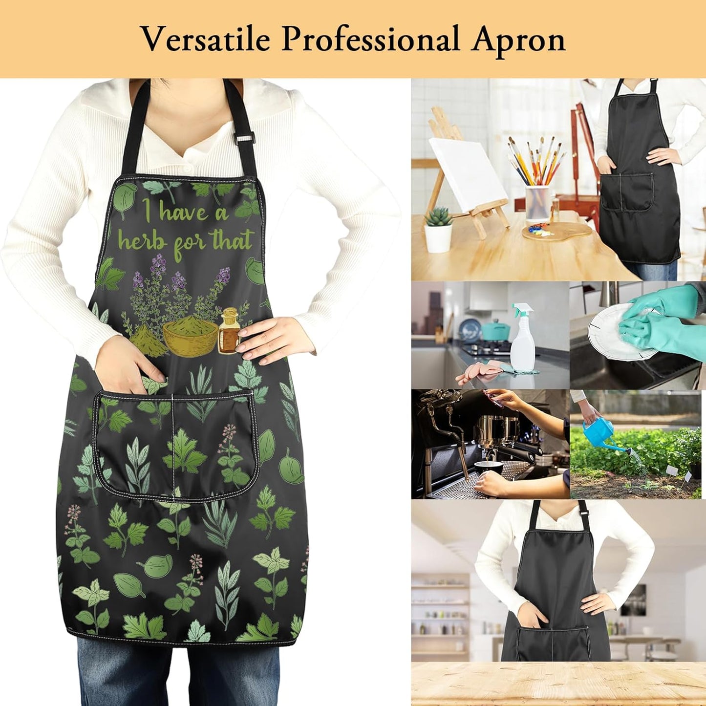 AKTAP Herb Apron Botanical Gift Herbalist Gifts Botanical Plant Lover Gifts I Have A Herb For That Botanical Garden Gardening Apron