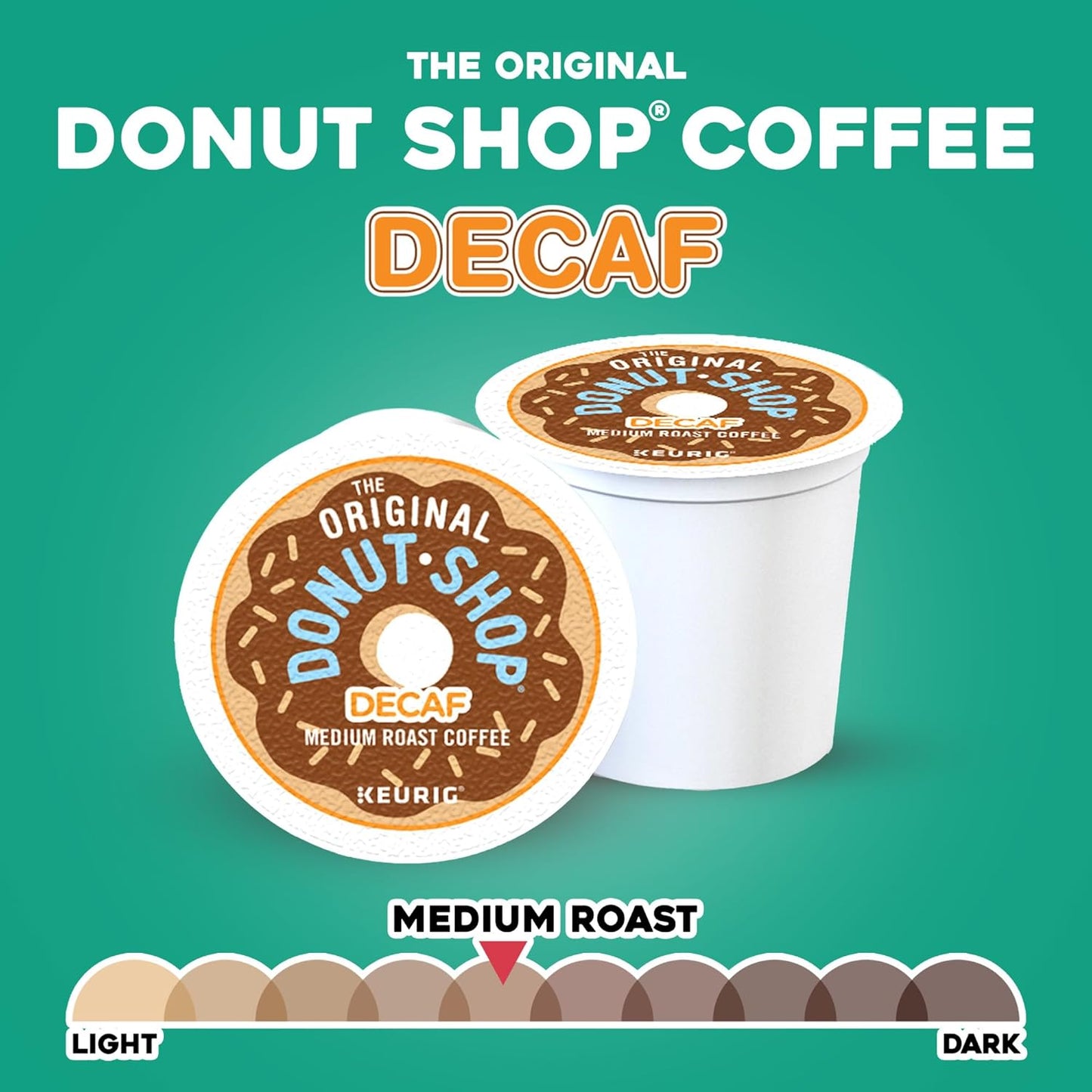 The Original Donut Shop Decaf Keurig Single-Serve K-Cup Pods, Medium Roast Coffee, 60 Count (6 Packs of 10)