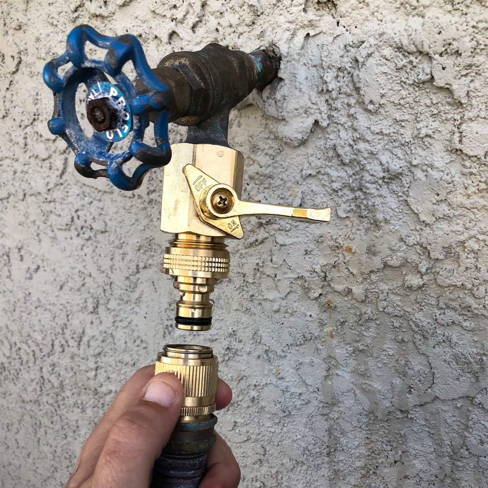 HQMPC Garden Hose Quick Connect Solid Brass Quick Connector Garden Hos