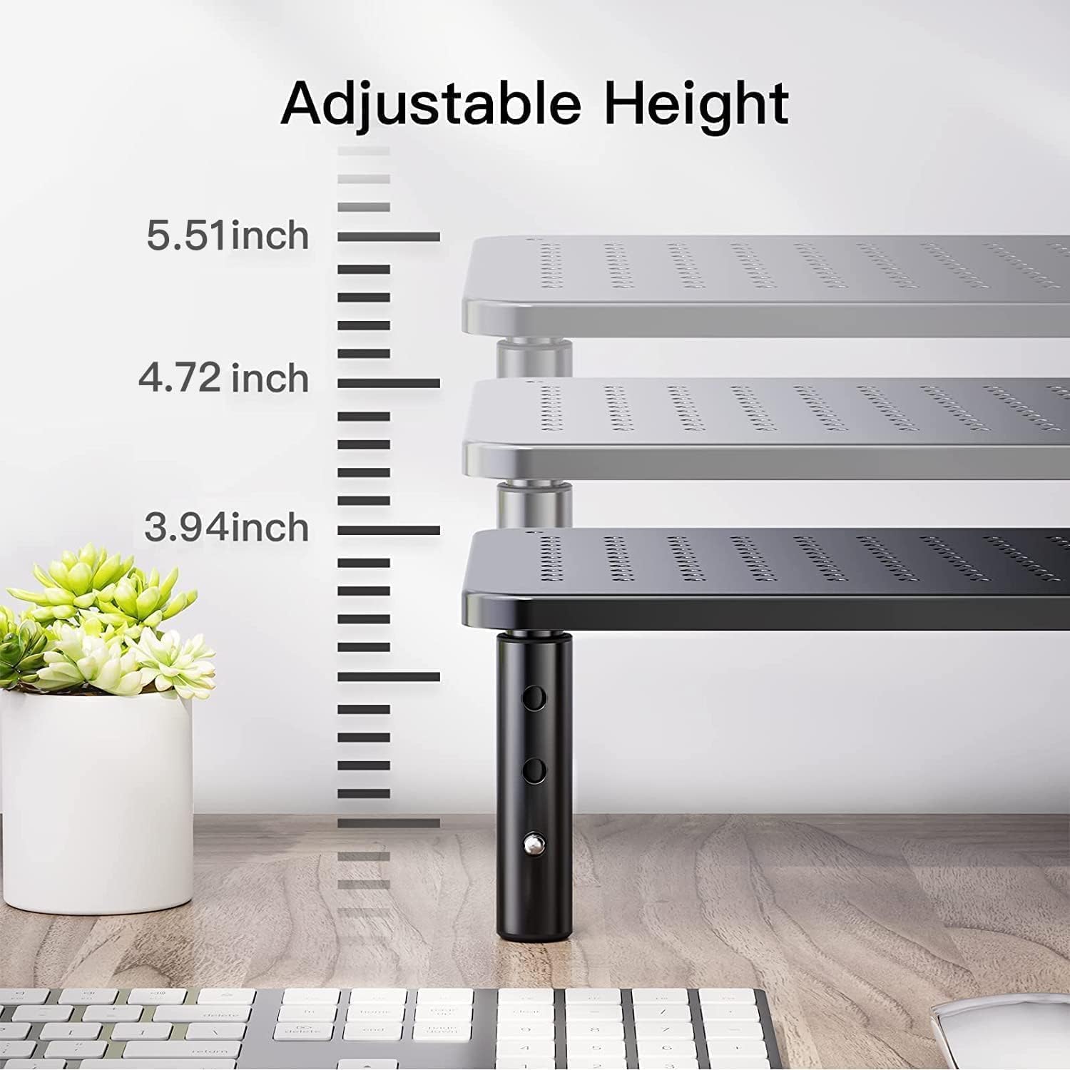 HUANUO Monitor Stand for Desk, Computer Monitor Stand Height Adjustabl