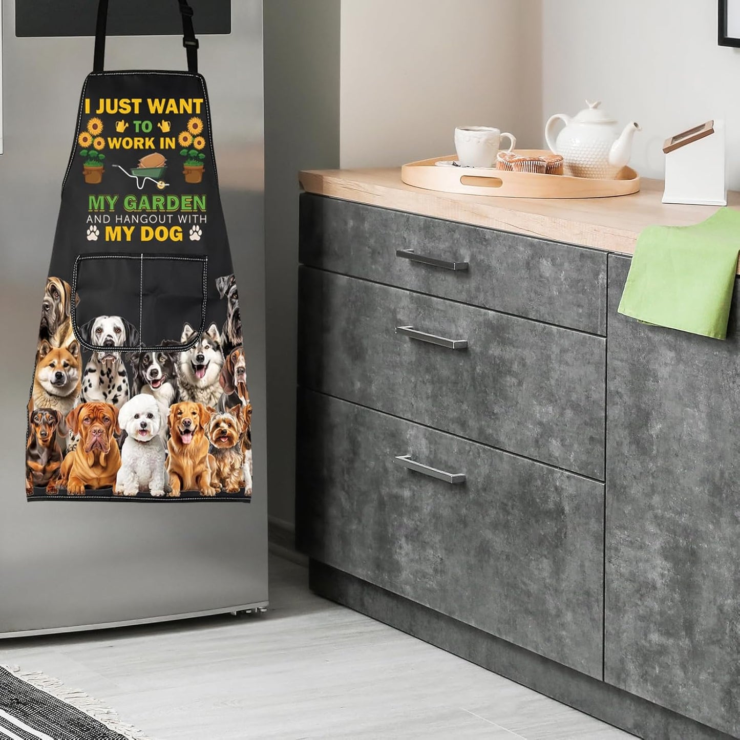 Gardening Funny Dog Mama Garden Aprom Garden Gardener Plant Lover Gift Mom Dad BFF Adjustable Apron