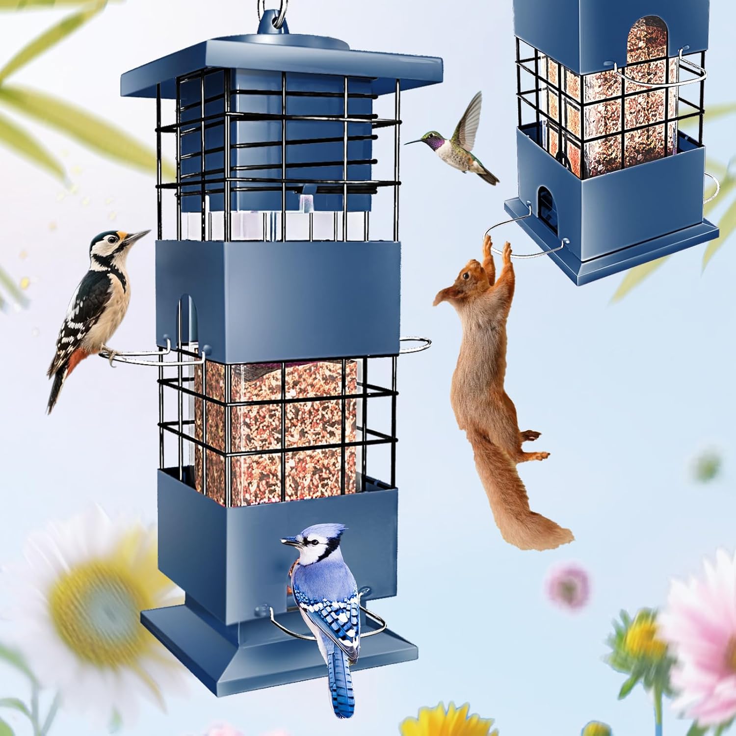 Squirrel Proof Bird Feeder,3Lbs Metal Birdfeeders Squirrel Proof with 