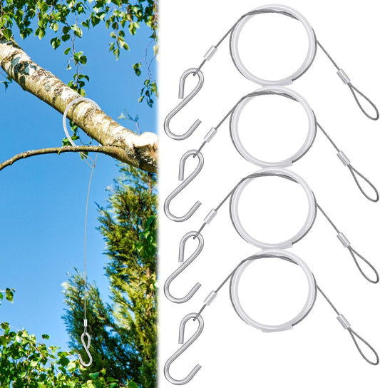 4pcs Bird Feeder Hanger for Tree with S-Hook Hanging Cable Tree Limb P