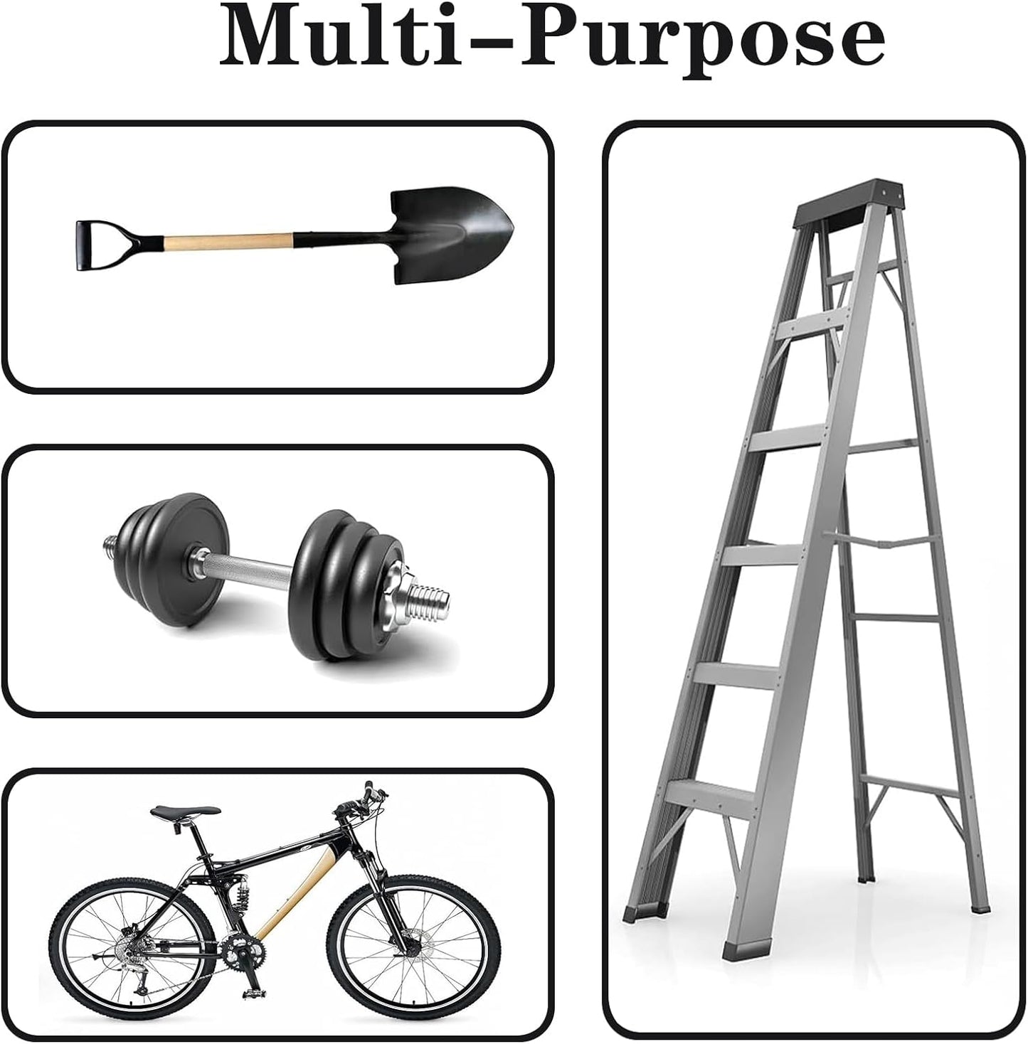 Weed Eater Rack Garage Wall Organize, Garage Organizer Trimmer Rack, Garden Power Tool Hanger Weed Whackers Holder Wall Mounted for Grass Trimmer, Hedge Trimmer, Garden Tools