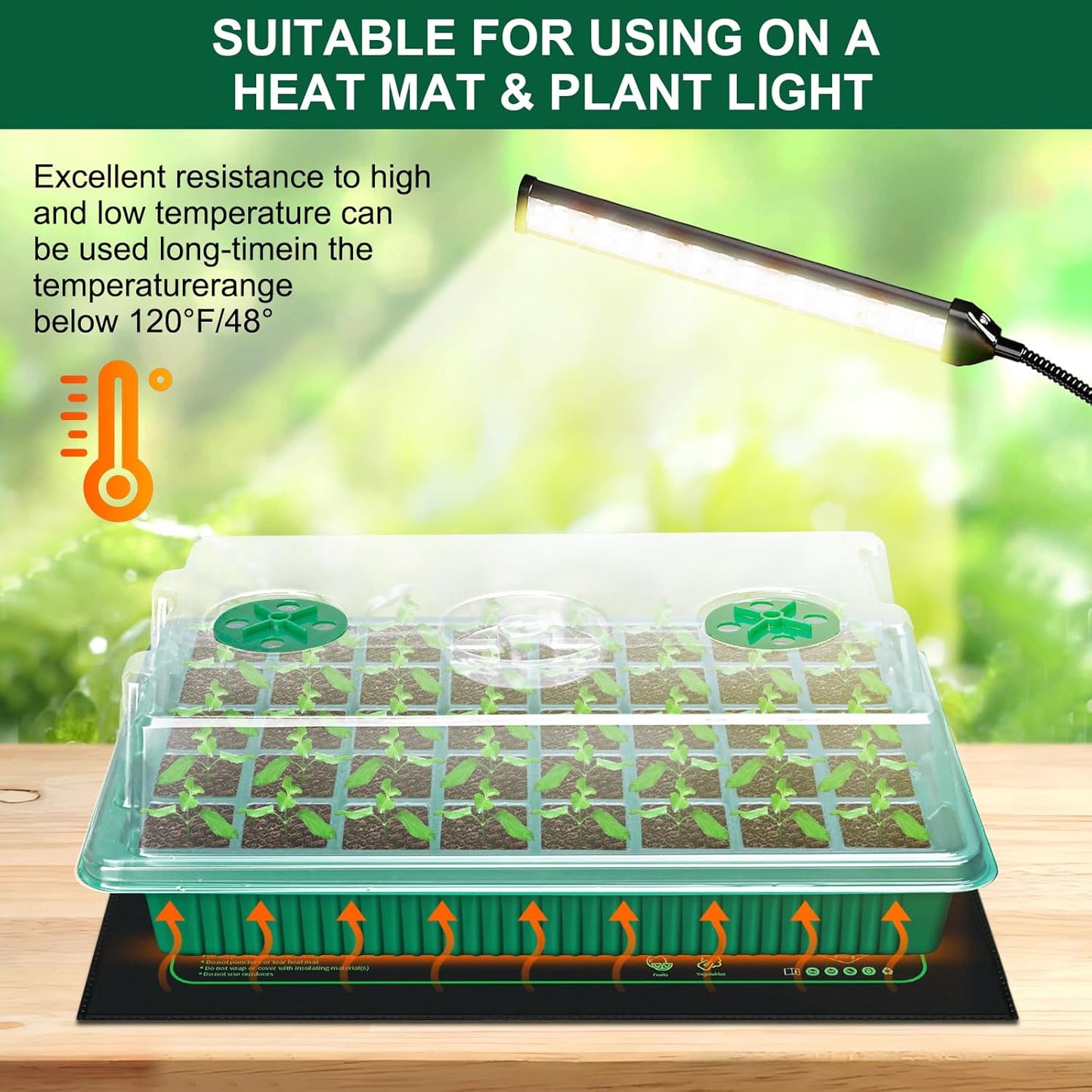 5 Pack Seed Starter Tray Seed Starter Kit (200 Cells Total Tray) with 