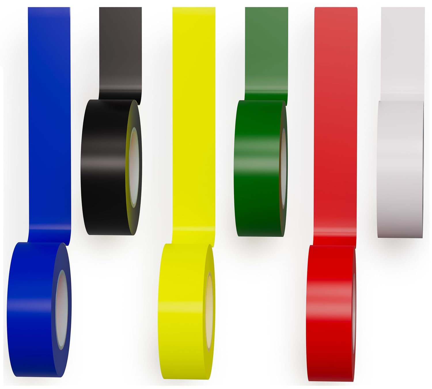 6 Pack Color Vinyl Electrical Tape, Waterproof Flame Heat & Weather Re