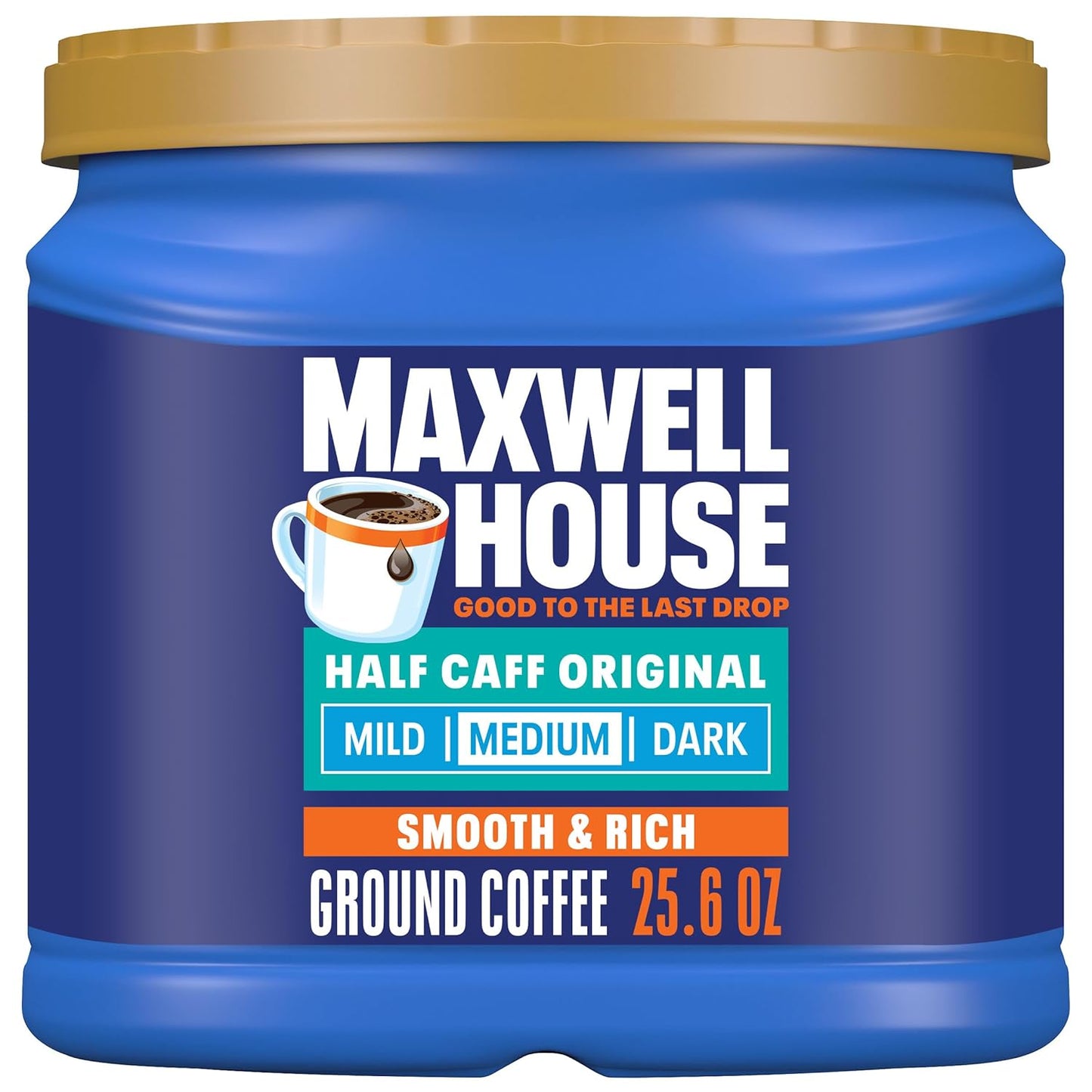 Maxwell House Half Caff Original Medium Roast Ground Coffee, 25.6 oz C