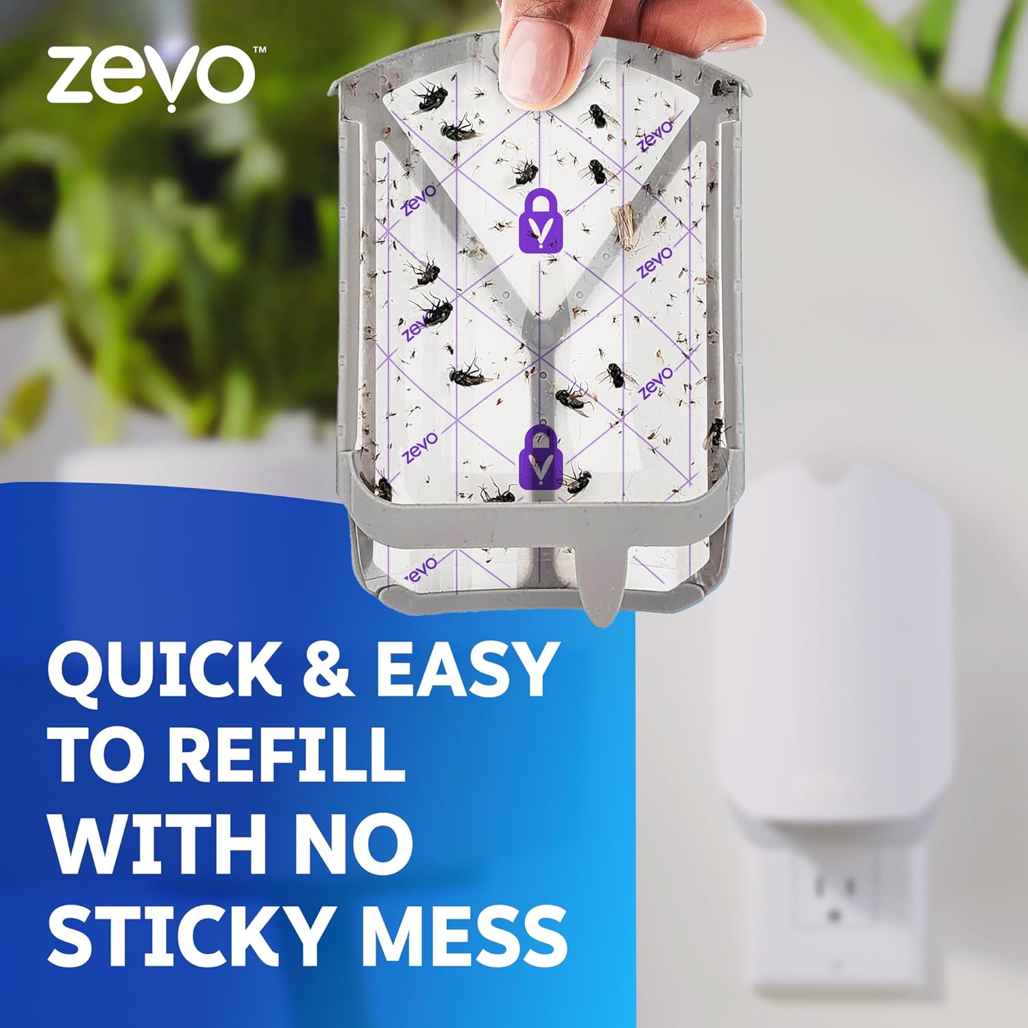 Zevo Flying Insect Trap & 3 Refill Cartridges - Plug in Fly Trap & Ind