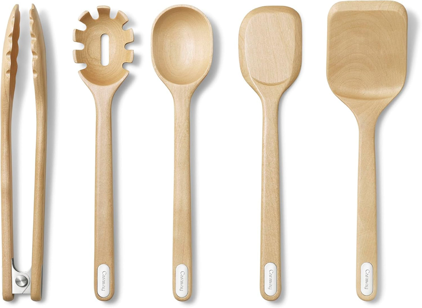 Caraway Wooden Utensil Set - 5 Piece Cooking Utensil Set - Spoon, Serv