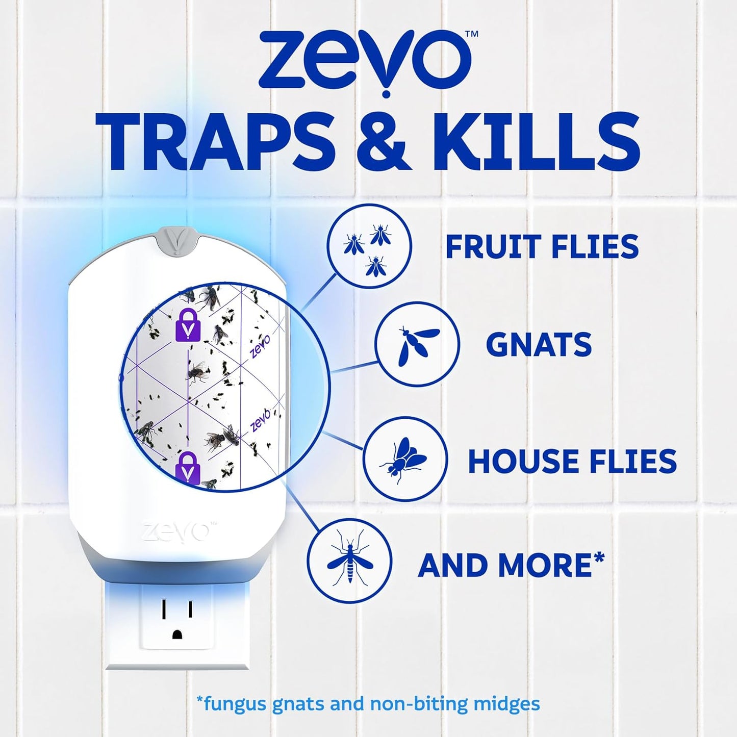 Zevo Flying Insect Trap Official Refill Cartridges - Fits Both Zevo Tr