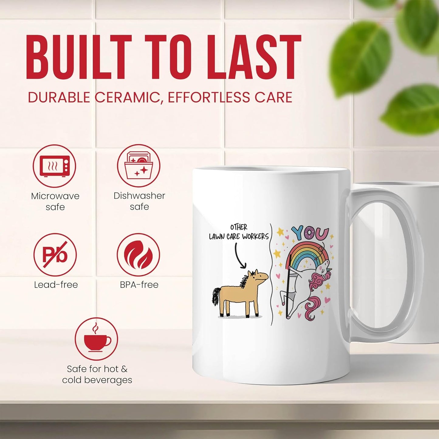 Other Lawn Care Workers Unicorn Mug - Gardening Enthusiast Coffee Cup - Funny Gift From - Tea Mugs - Specialist Cups - 11 Oz Ceramic Gifts For Birthday, Him, Her, Christmas, Appreciation Day, Outdoor