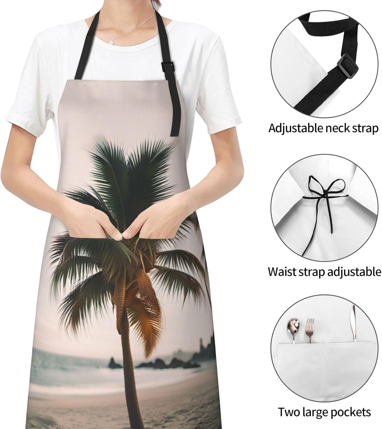 cartoon pigeon 2 print Waterproof chef's apron with pocket apron for kitchen cooking baking barbecue and gardening