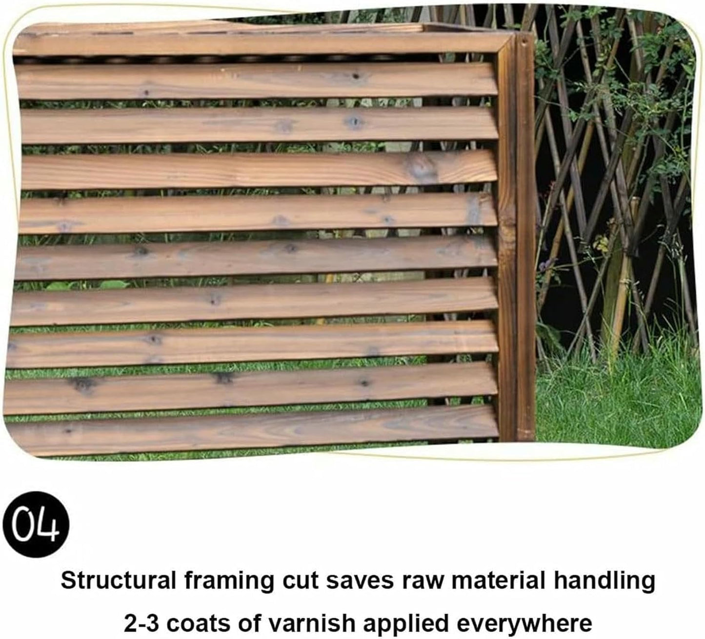 Wooden Air Conditioner Fence Screen,Wooden Air Conditioning Cover,Outdoor Plant Display Rack,Flower Stand Louvered,Top Deepened Planter for Outside Units/Hide Air Con (Size : 120x58x100cm)