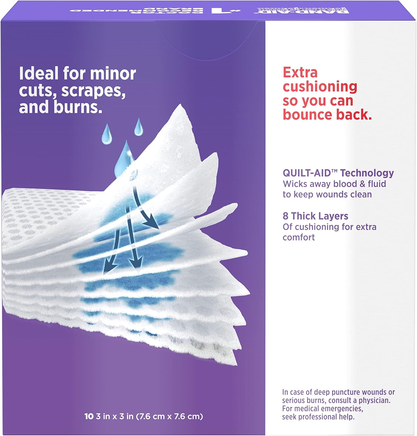 Band-Aid Brand Cushion Care Non-Stick Gauze Pads, Individually-Wrapped