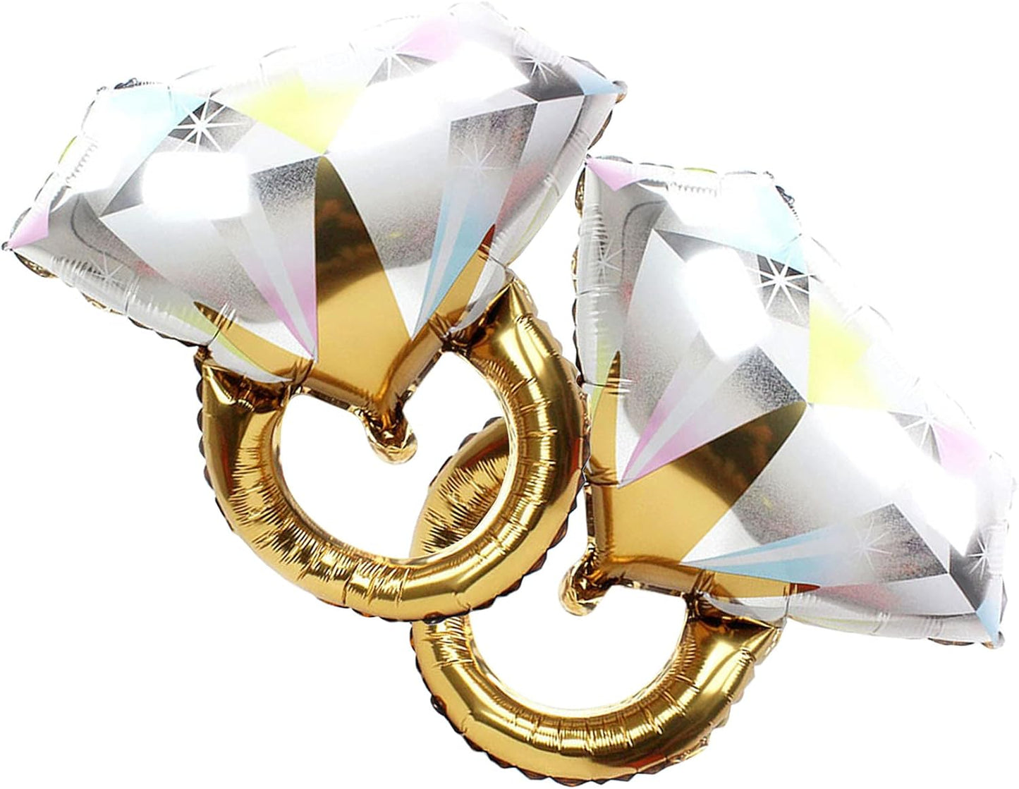 2Pcs Diamond Ring Aluminum Balloon,Wedding Bridal Shower Marriage Enga