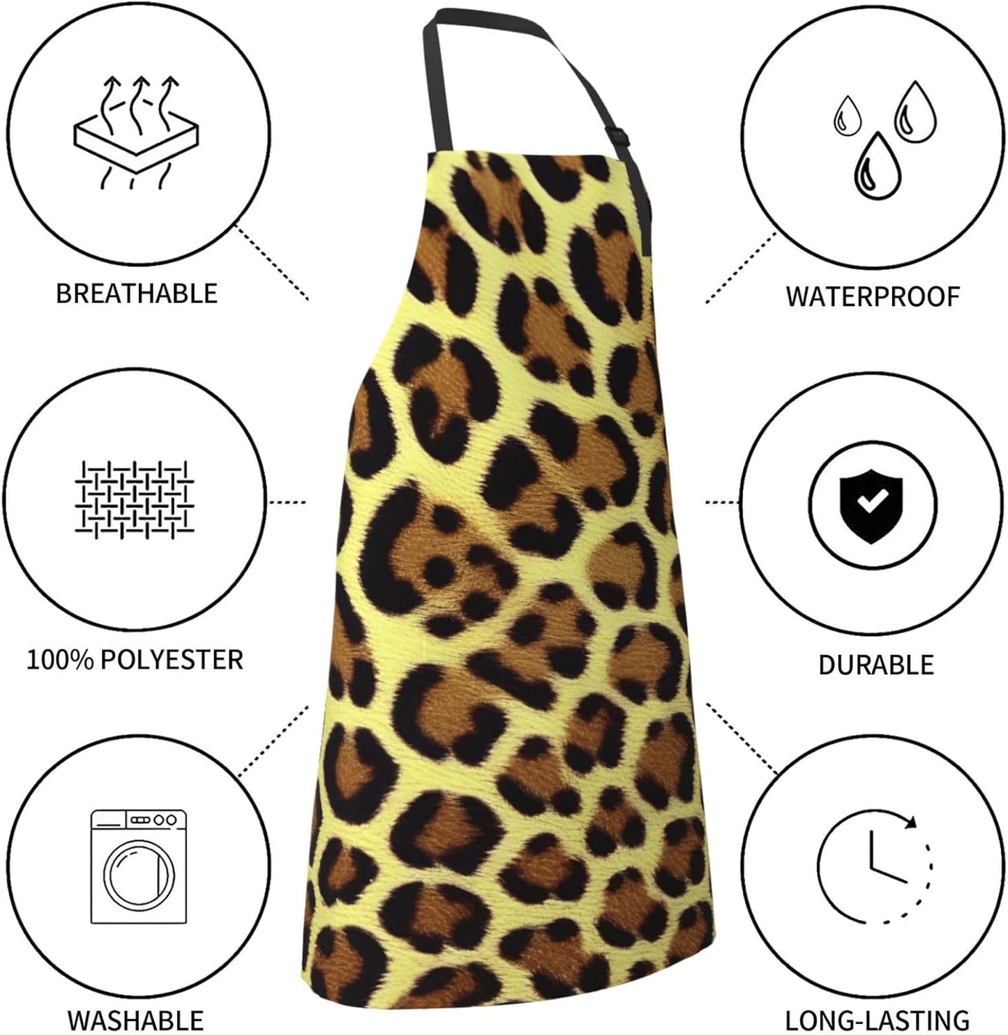 YANYU Giraffe Print Print 28x33 In Kitchen Apron Stylish Chef Apron with Pockets for Cooking Baking Painting