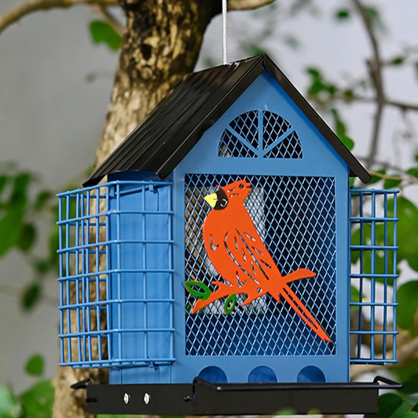 Squirrel Proof Feeder, 8.46x7.87x9.65 Inches, Metal, Double Suet Baske