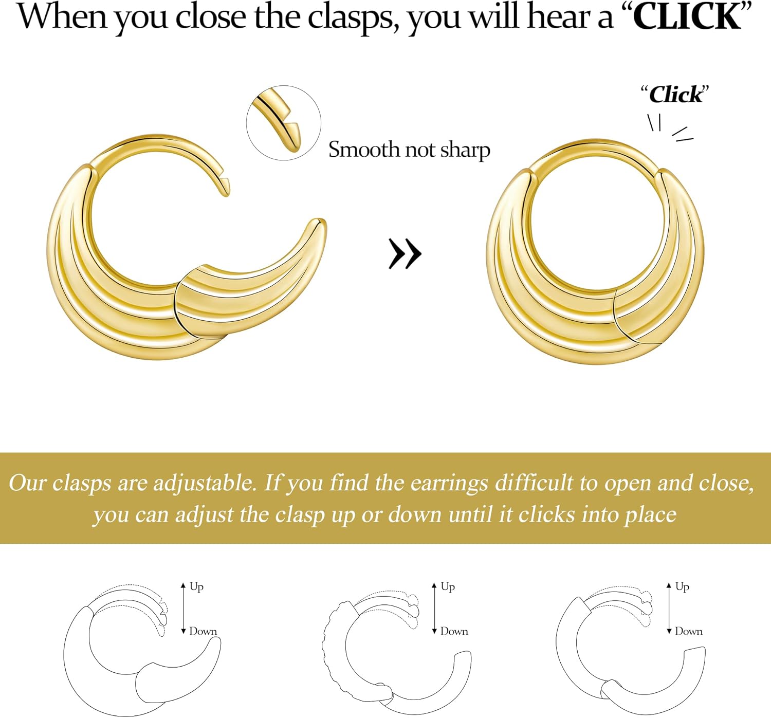 Small Sterling Silver Huggie Hoop Earrings Set for Women, Hypoallergen