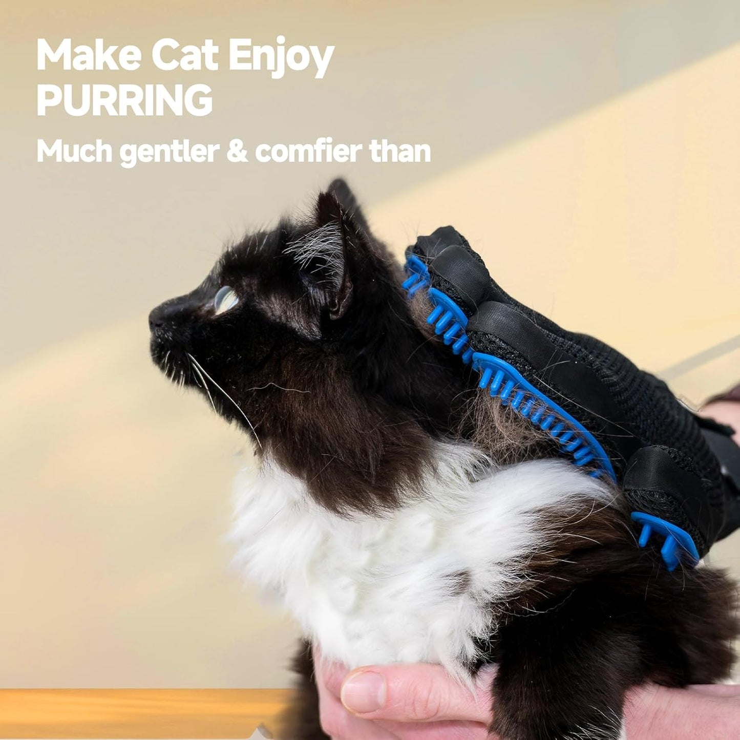 Pet Hair Removal Glove for Dogs & Cats, 2-in-1 Deshedding Brush & Mass