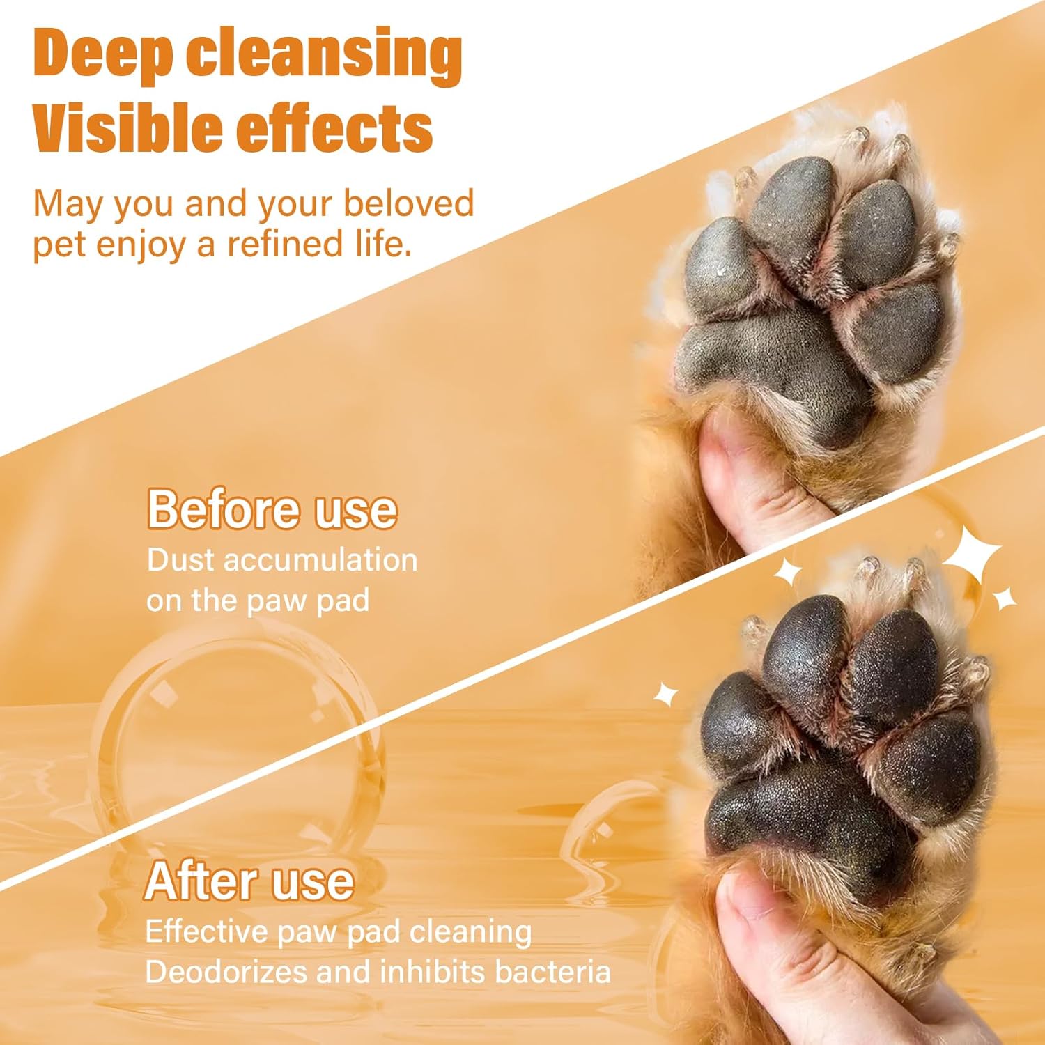 Paw Cleaner for Dogs and Cats,Magic Foam - Clean Paws No-Rinse Foaming