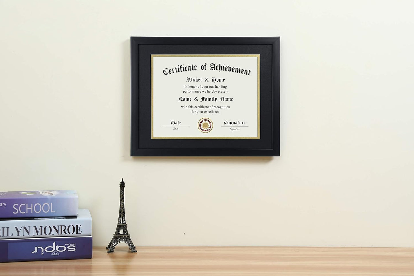 ELSKER&HOME 8.5x11 Certificate Frame - Classic Black Color Frame - Dis