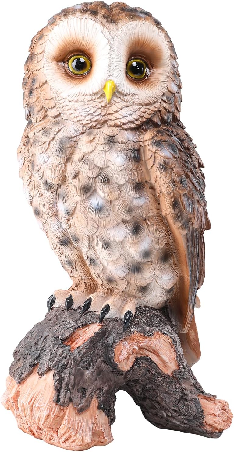 WONDER GARDEN Owl Statue Decor, Outdoor Resin Owl Figurine Sculpture f
