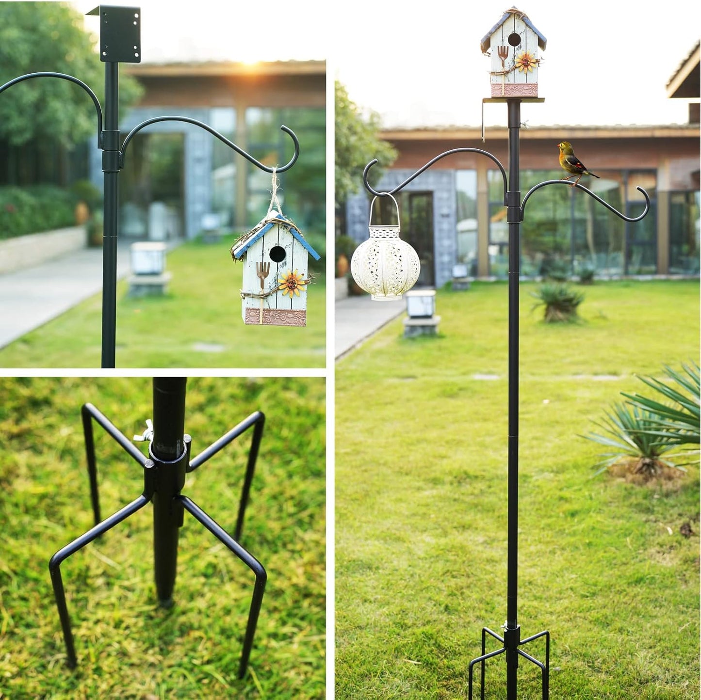 Bird House Pole Kit 80inch - Universal Metal Bird Feeders Pole Mount S