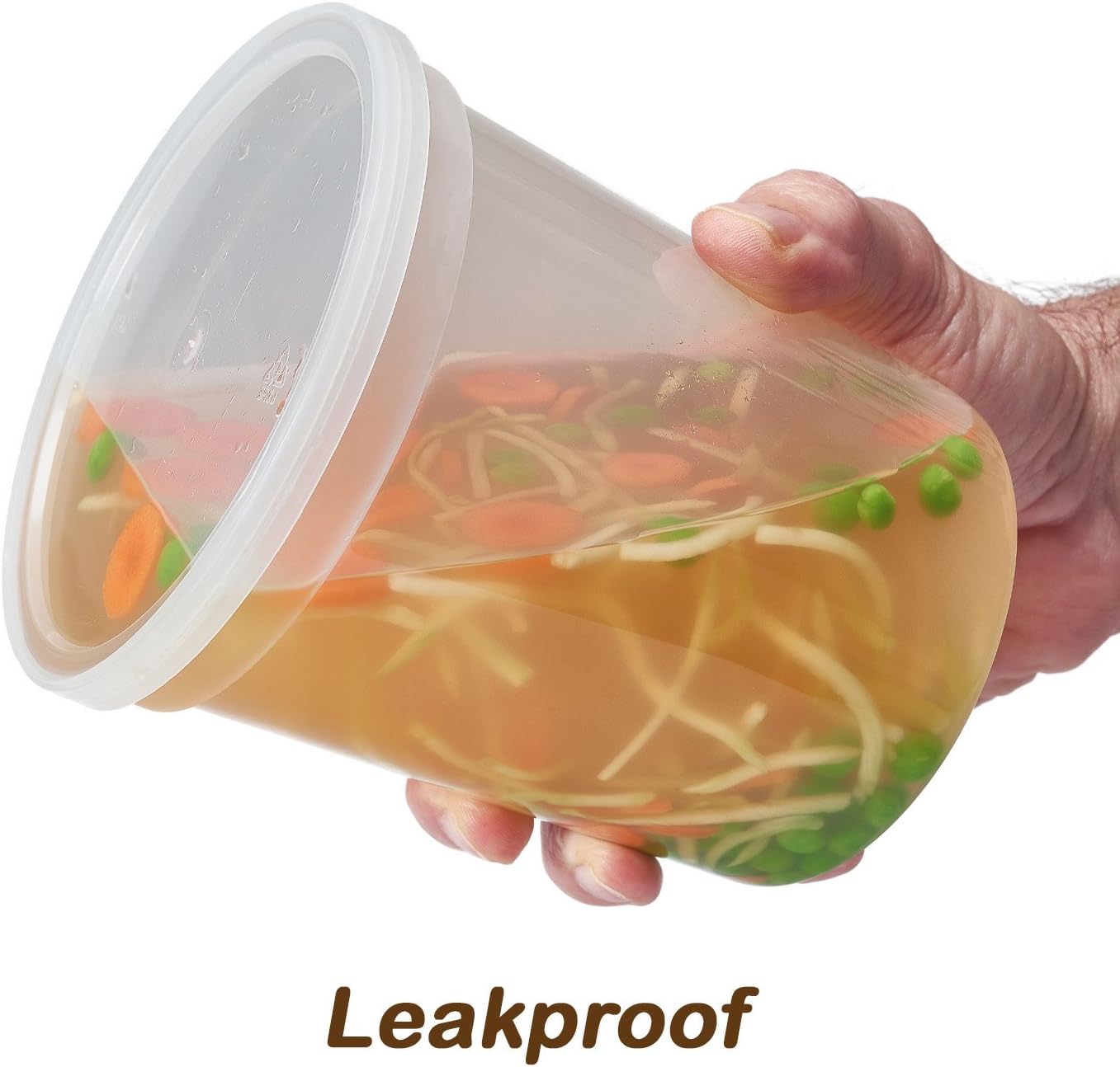 DuraHome - Deli food Storage Containers with Lids 32 oz, Quart Pack of