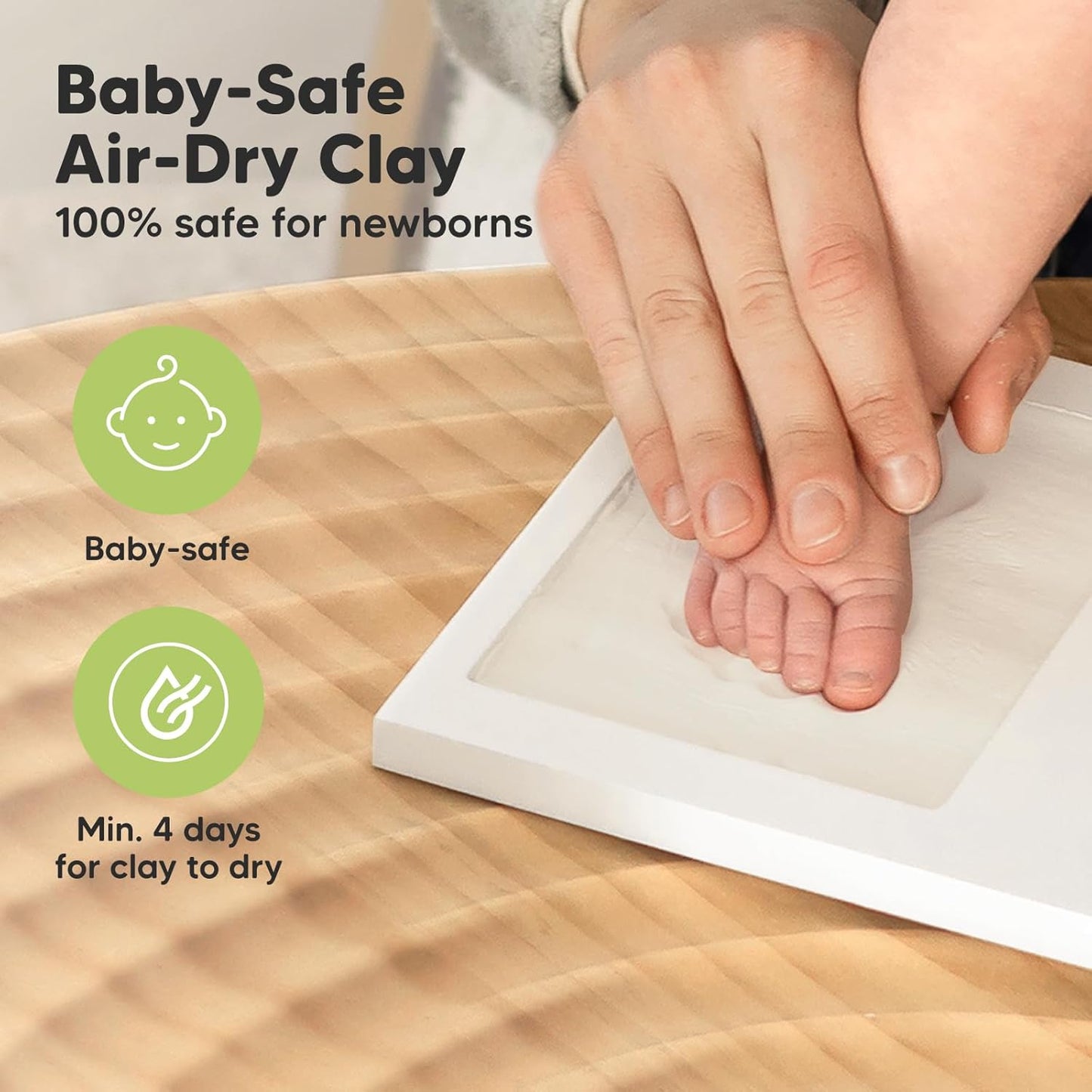 KeaBabies Baby Hand and Footprint Kit - Clay Handprint Keepsake Frame,