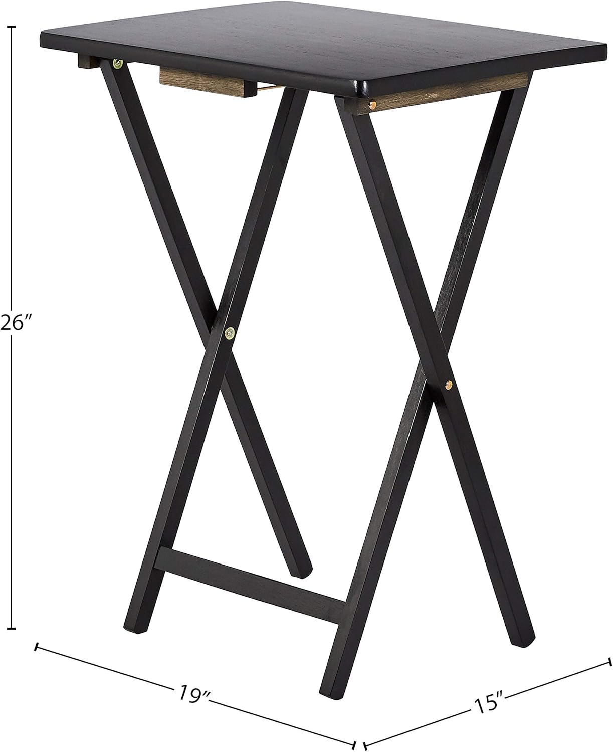 Amazon Basics Portable Foldable TV Tray Table with Storage Rack, Space