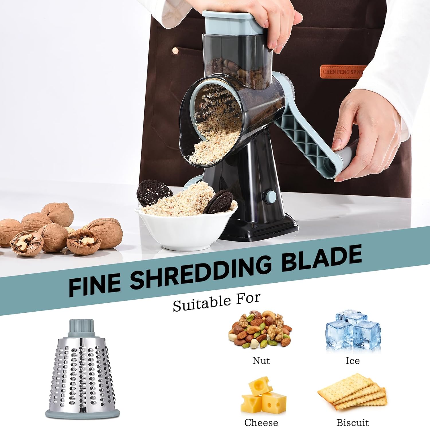 Rotary Cheese Grater with Handle Kitchen Shredder Slicer Grater Slicer