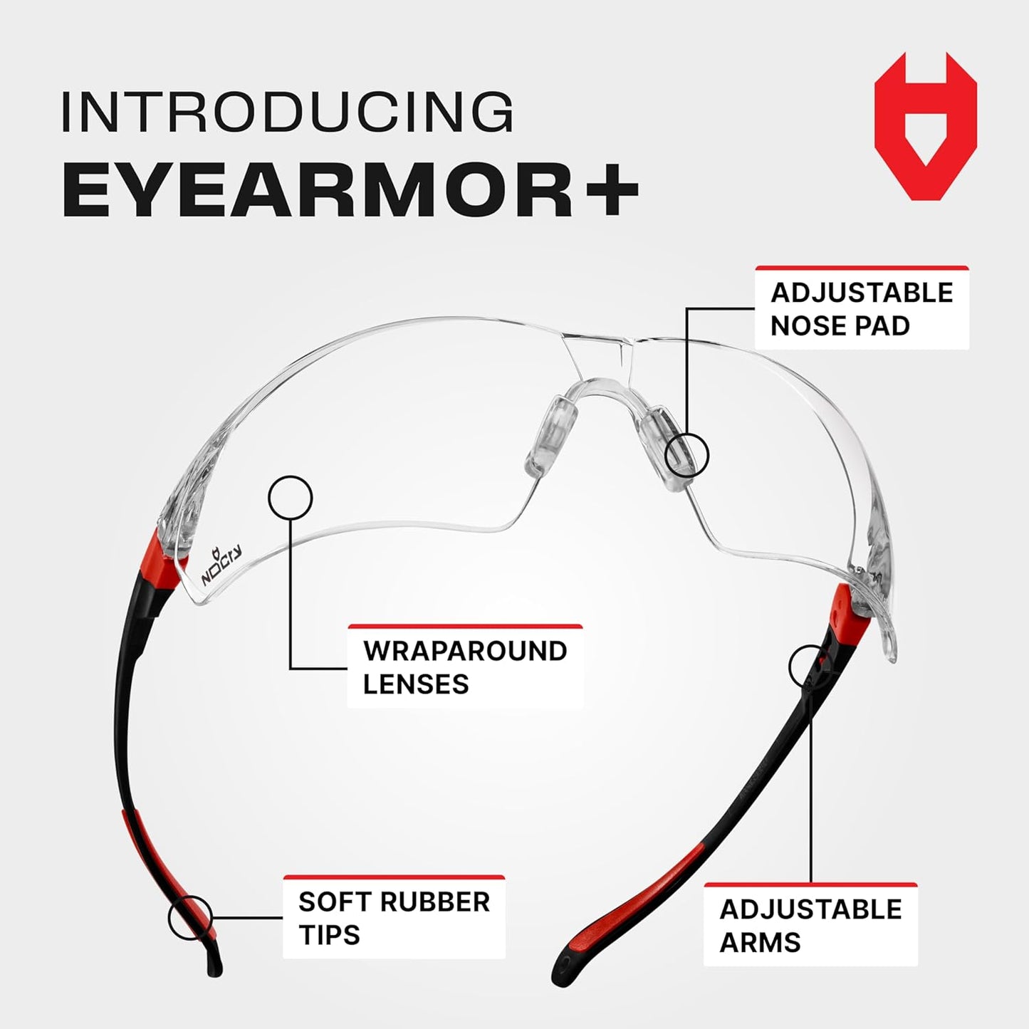 NoCry Clear Safety Glasses for Men and Women with Anti-Fog and Scratch